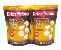 2 Pack Drizzilicious Cinnamon Swirl Bites Mini Rice Cakes Gluten Free Ve... - $16.88