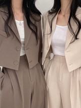 DAYIFUN Korean fashion Two Piece Sets Women Blazer Wide Leg High Waist Pants Fem - £99.78 GBP
