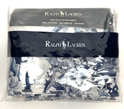 Ralph Lauren Nanking Full Fitted Sheet Blue White Print Tamarind Porcelain - £95.94 GBP