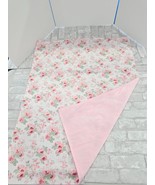 Laura Ashley Baby Blanket Floral Flowers Roses Reversible Pink Velvet Li... - $417.96 MXN