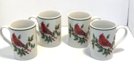 American Atelier &quot;Christmas Woodland&quot; Cardinal Mug 4 1/8 Inch Set of 4 B... - £15.56 GBP