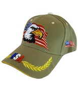 USA American Bald Eagle Flag on Side Patriotic Men&#39;s Adjustable Baseball... - £11.94 GBP