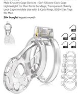 Male Chastity Cage - Soft Silicone Cock Cage with 6 Adjustable Rings, Li... - €34,10 EUR