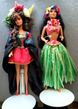 Barbies, Rare with Umbrella&#39;s-Flowers in Hair, &amp; Polynesian 12700, 1994 Lot of 2 - £30.97 GBP