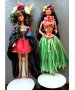 Barbies, Rare with Umbrella&#39;s-Flowers in Hair, &amp; Polynesian 12700, 1994 ... - $54.13 CAD