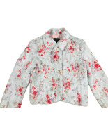 Brandon Thomas Jacket Large Youth Faux Fur Floral Girls Coat Shabby Chic... - £26.27 GBP