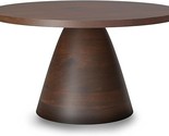 Winnie Solid Acacia Wood 30 Inch Wide Round Modern Coffee Table In Walnu... - $650.99