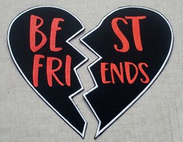 BEST FRIENDS. Split Heart Patches. Valentine day. Size 8&#39;&#39;X9&#39;&#39;.  8x4.5&#39;&#39; each - £12.41 GBP