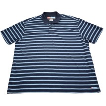 Wrangler Shirt Mens 2XL Blue Striped Polo Breathe-Dry Short Sleeve  - £18.18 GBP