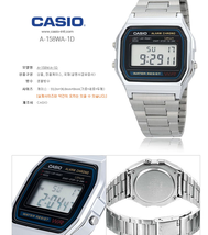 Casio A158WA-1D Watch Retro Vintage Series Digital Unisex A-158WA-1D - £28.58 GBP