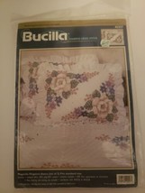 Bucilla Stamped Cross Stitch Magnolia Elegance Pillow Shams 42557 (Set o... - $20.09