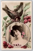 RPPC Theatre Actress De Villers with Bird Reutlinger Art Nouveau Postcard B37 - £15.00 GBP