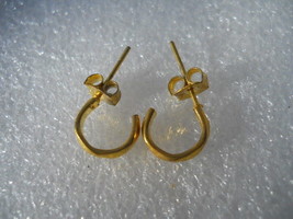 Gold Fashion Design Post Hoop Earrings - $3.95