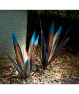 Metal Agave Sculpture –  Desert Yard Art – Blue-Tipped Garden Decor – Ru... - $39.00
