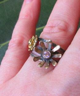 Primary image for Very Beautiful Kunzite Ring, 925 Silver, Size 9 US, Some Copper Overlay