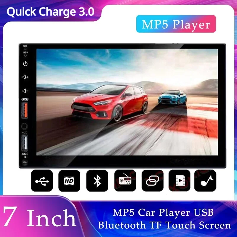 Quick Charge 3.0 Dual USB 7 Inch Capacitive Screen Full Touch HD Car MP5 Player - £42.68 GBP+