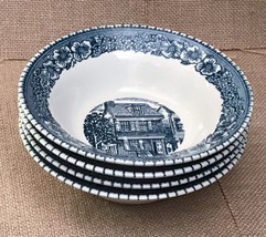 Vintage Set Of Four Royal Navy Blue Colonial Heritage Dessert Bowls 6 1/4&quot; - $15.84
