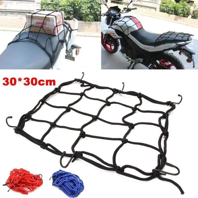 Motorcycle Luggage Net Bike 6 Hooks Hold Down Fuel Tank Luggage Mesh Web Styling - £10.12 GBP+