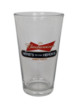 Budweiser 'Here's To The Heroes' Armed Forces Anheuser Busch Beer Glass - $17.85