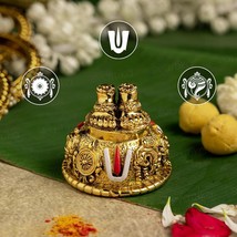 24K Antique Gold Finish Venkateswara Feet with Shanku Chakra Namam  Lord... - £93.47 GBP