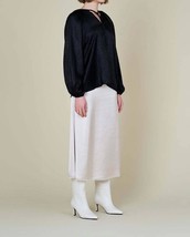 Grade &amp; Gather pleated shoulder shine blouse Black - $54.00