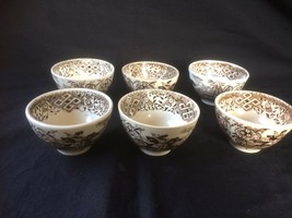 Beautiful set of Antique Turkish Ottoman Faience Pottery Hand Painted Bowls - $125.00