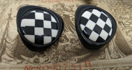 Vintage 80s Earrings Modernist Geometric Triangle SKA Checkerboard  Design - £7.56 GBP