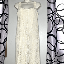 Vintage Manila Fashions hand, crocheted cream dress, size medium - £39.07 GBP