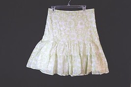 Size 8 Ann Taylor Women&#39;s Lime Green Floral Lined Cotton Skirt (32 x 22) - £13.97 GBP