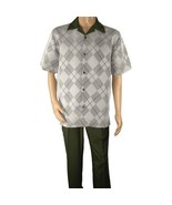 Men MONTIQUE 2pc Walking Leisure Suit Matching Set Short Sleeves 2216 green - $112.61 CAD