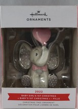 Hallmark Ornament (Baby Girl&#39;s First Christmas Elephant 2022) - $21.77