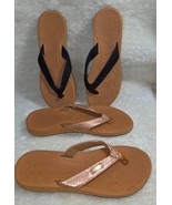 ONCAI Flip Flops  Metallic &amp; Black Sandals Women Size US 11 NEW Lot of 2... - $40.60 CAD