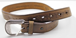 3D Boys Belt With Removable Buckle Size 26 Distressed Brown Barbed Wire ... - $14.95