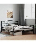 vidaXL Bed Frame Black Steel, Plywood Double Classic/Traditional - €239,44 EUR