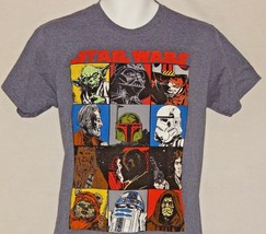 Yoda Darth Boba T-Shirt Mens Medium Vintage Star Wars Movie Top Han Ewok R2 D2 - £14.21 GBP