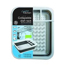 Creative Kitchen Collapsible Dish Drainer, White/Grey  - $32.00