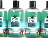 4 Bottles Find Your Happy Place 12 Oz Sunkissed Ocean Waves Bath &amp; Showe... - £28.10 GBP