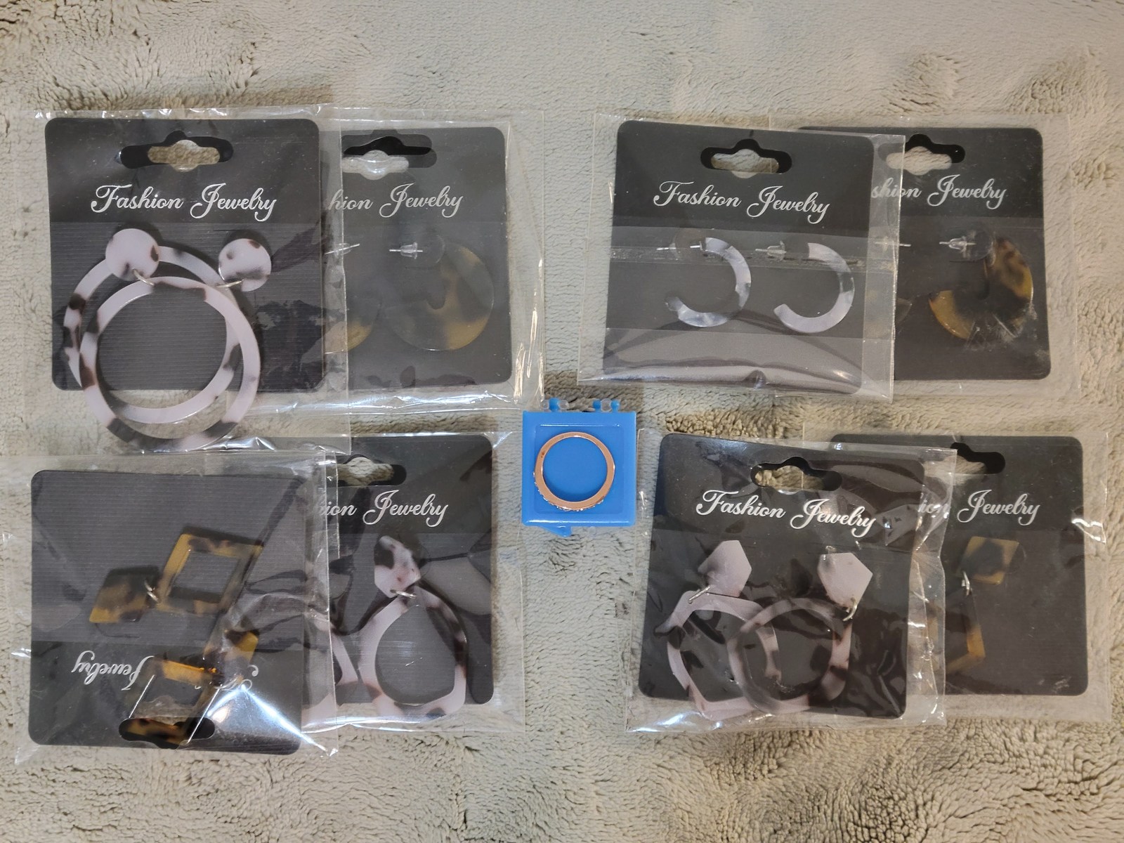 Fashion Earring group-W-Rose G.P.Zircon ring (9) - $10.00