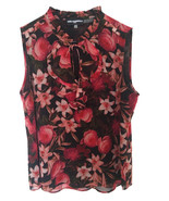 K LAGERFELD PARIS Floral Blouse black/rose M - $49.00