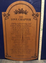 Vtg P Graham Dunn The Love Chapter Plaque Wood Laser Cut 26” X 15” Wall Amish - £76.34 GBP