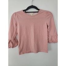 Matilda Jane Top 10 Girls Long Puff Sleeve Pink Crew Neck Pullover Blouse Casual - £10.55 GBP