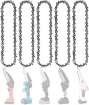 (5 PACK) 4 Inch Mini Chainsaw Chain Replacement for Cordless Electric Po... - £11.00 GBP