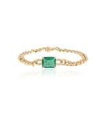 18K Gold Emerald &amp; Diamond Curb Chain Bracelet - £4,588.32 GBP