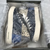Sun + Stone Mens Bandana Patchwork High Top Sneakers Navy Size 8 MSRP $70 - $38.12