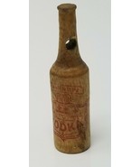 Figurine Red Label Smirnoff Vodka Bottle Antique Small Wood  - £14.81 GBP