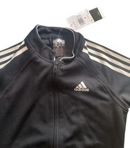 Adidas Full Zip Track Jacket Black White 3-Stripe Womens Size S NWT image 5