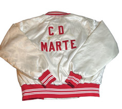 Vintage 80s West Wind Red White Nylon Double Sided CD Marte Button Up Jacket XL - £16.21 GBP