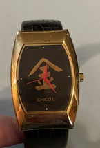 Chicos Bracelet Watch Japan Movement Gold Tone with Black Band - £8.92 GBP