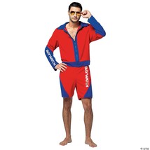 Baywatch Lifeguard Mens Costume Adult Red TV Show Jacket Shorts Halloween GC3907 - £59.01 GBP