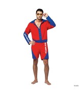 Baywatch Lifeguard Mens Costume Adult Red TV Show Jacket Shorts Hallowee... - £59.42 GBP